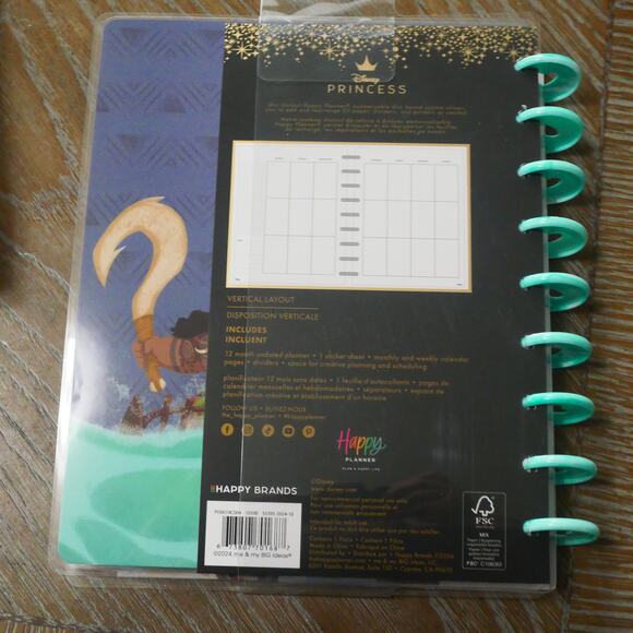 NEW Happy Planner Undated Disney Moana Customizable Classic Planner Vertical Lay - Picture 9 of 9